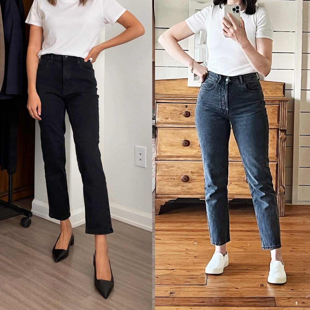 Everlane The 90s Cheeky Jean Button Fly Straight Leg Washed Black 27 Ankle - Picture 3 of 9